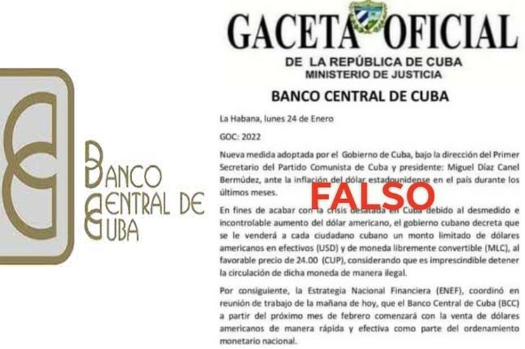 Banco Central de Cuba desmiente supuesta venta de divisas Banco Central de Cuba desmiente supuesta venta de divisas