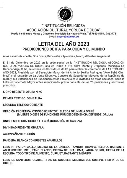 Letra del Año 2023